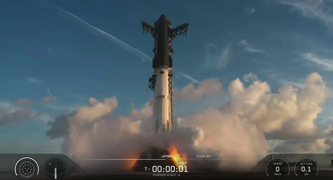 26 спутников Starlink выведет Starship в 14-м испытательном полёте